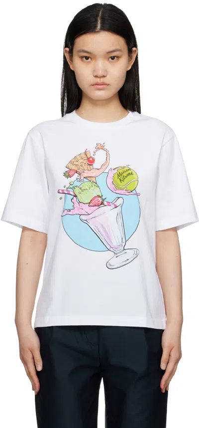 Maison Kitsuné Graphic-print Cotton T-shirt In P100 White