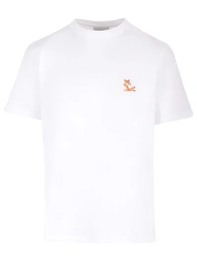 Maison Kitsuné Fox Embroidered Patch Tee In White