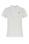 Maison Kitsuné White Cotton Baby Fox Polo Shirt In White