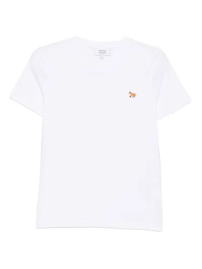 Maison Kitsuné White Short Sleeve Cotton T-shirt