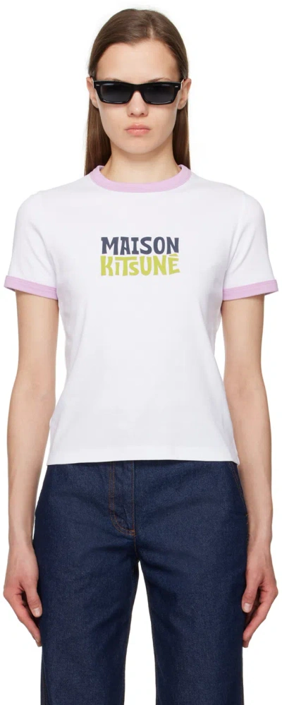 Maison Kitsuné White Surfing Club T-shirt In P100 White