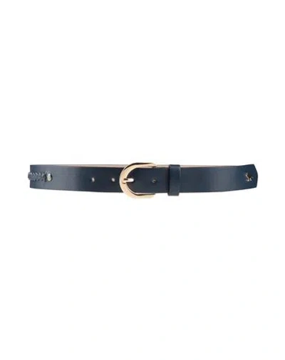 Maison Kitsuné Woman Belt Navy Size 32 Leather In Blue
