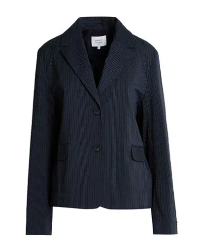 Maison Kitsuné Woman Blazer Midnight Blue Size 8 Polyester, Cotton