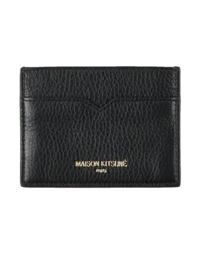 Maison Kitsuné Woman Cardholder Black Size - Leather