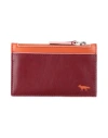 Maison Kitsuné Woman Cardholder Burgundy Size - Cow Leather In Brown