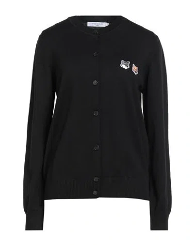 Maison Kitsuné Woman Cardigan Black Size L Wool