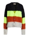 Maison Kitsuné Woman Cardigan Lime Green Size M Acrylic, Wool, Alpaca Wool, Polyamide