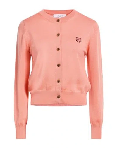 Maison Kitsuné Woman Cardigan Salmon Pink Size M Wool