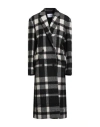 Maison Kitsuné Woman Coat Black Size 10 Wool, Polyester, Polyamide In Gray