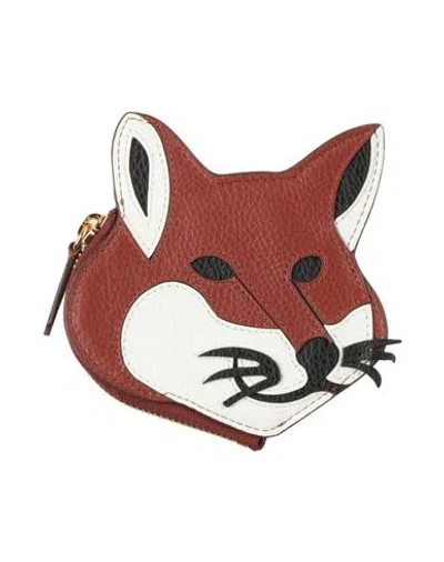Maison Kitsuné Woman Coin Purse Brown Size - Leather