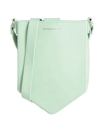 Maison Kitsuné Woman Cross-body Bag Light Green Size - Leather