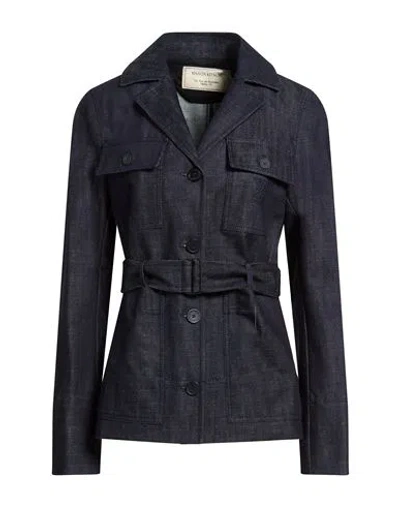 Maison Kitsuné Woman Denim Outerwear Blue Size 8 Cotton