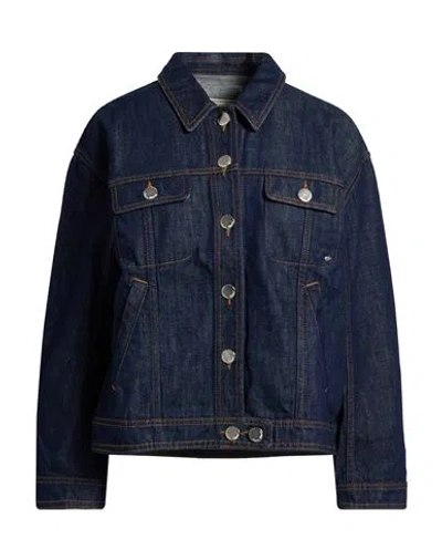 Maison Kitsuné Woman Denim Outerwear Blue Size M Cotton
