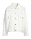 Maison Kitsuné Off-white Trucker Denim Jacket In White