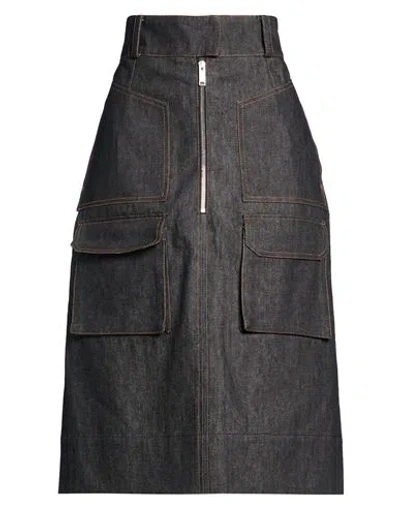 Maison Kitsuné Woman Denim Skirt Charcoal Size 6 Cotton In Black