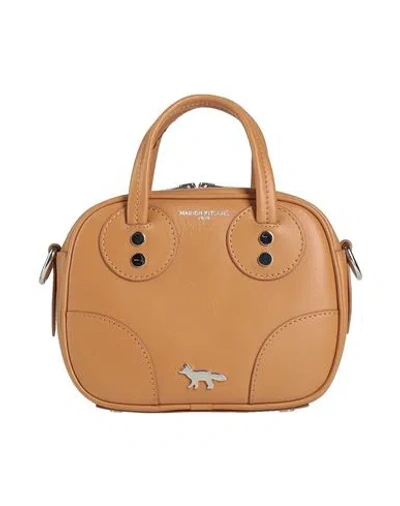 Maison Kitsuné Woman Handbag Camel Size - Cow Leather In Brown