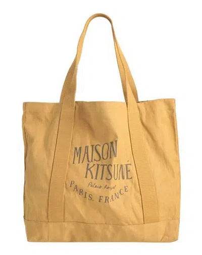 Maison Kitsuné Woman Handbag Mustard Size - Cotton In Brown