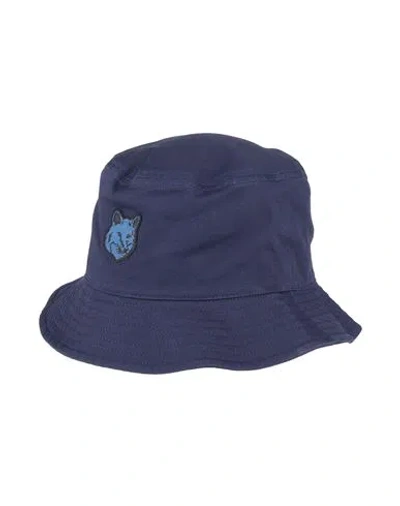 Maison Kitsuné Woman Hat Midnight Blue Size M/l Cotton