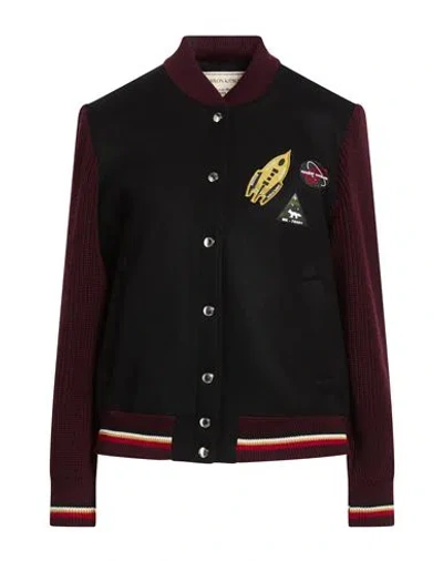 Maison Kitsuné Woman Jacket Black Size S Wool, Polyamide In Brown