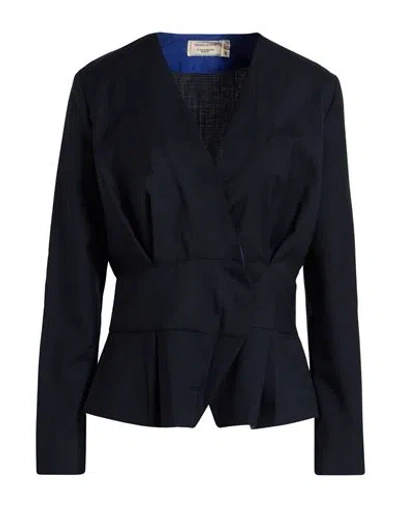 Maison Kitsuné Woman Jacket Navy Size 6 Virgin Wool In Blue