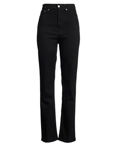 Maison Kitsuné Woman Jeans Black Size 25 Cotton, Elastane