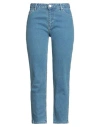 Maison Kitsuné Woman Jeans Blue Size 30 Cotton, T-400 Fiber, Elastane