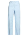 Maison Kitsuné Woman Jeans Sky Blue Size 8 Cotton In Gray