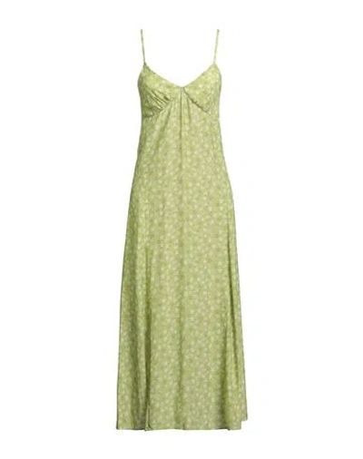 MAISON KITSUNÉ MAISON KITSUNÉ WOMAN MAXI DRESS LIME GREEN SIZE 8 VISCOSE