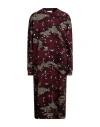 Maison Kitsuné Woman Midi Dress Burgundy Size L Cotton In Red