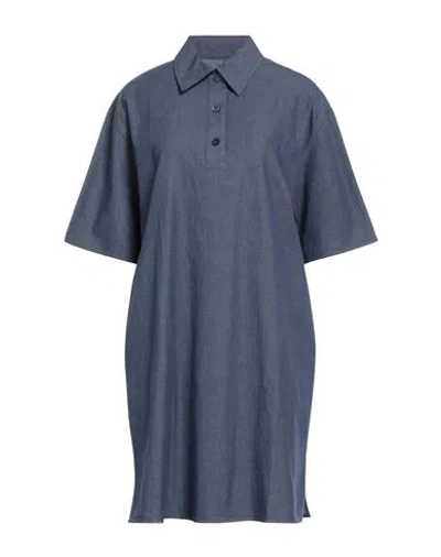 Maison Kitsuné Woman Mini Dress Blue Size 8 Cotton, Elastane