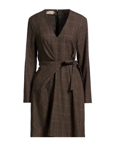 Maison Kitsuné Woman Mini Dress Charcoal Size 4 Virgin Wool, Cotton In Gray