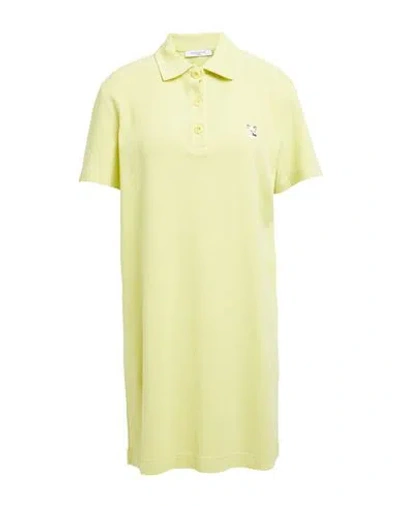 Maison Kitsuné Woman Mini Dress Light Yellow Size L Cotton
