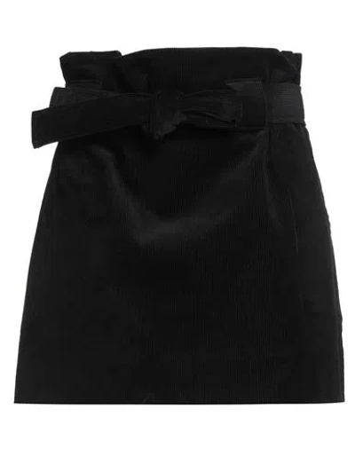 Maison Kitsuné Woman Mini Skirt Black Size 8 Cotton