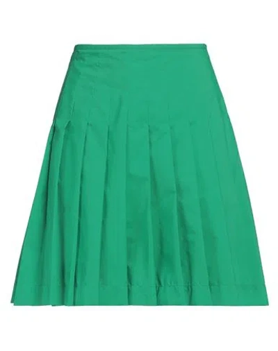 Maison Kitsuné Woman Mini Skirt Green Size 8 Cotton, Recycled Nylon