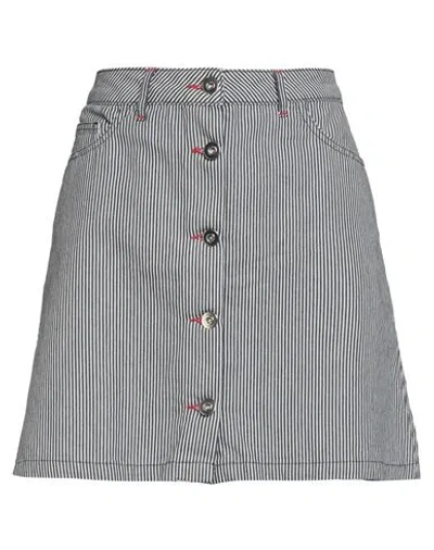 Maison Kitsuné Woman Mini Skirt Navy Size 10 Cotton In Gray