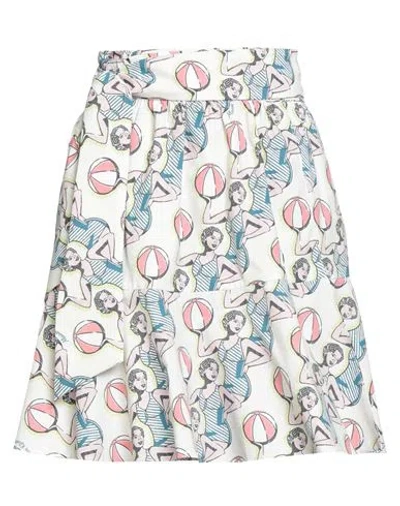 Maison Kitsuné Woman Mini Skirt White Size L Cotton