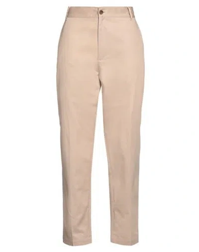 Maison Kitsuné Man Pants Beige Size 38 Cotton