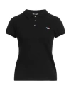 Maison Kitsuné Woman Polo Shirt Black Size L Cotton