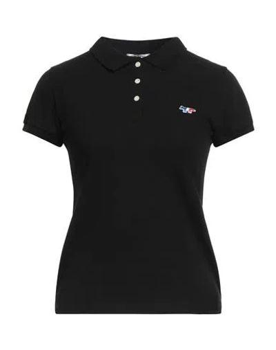 Maison Kitsuné Woman Polo Shirt Black Size L Cotton