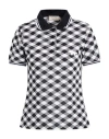 Maison Kitsuné Woman Polo Shirt Black Size M Viscose, Polyester, Linen