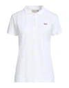 Maison Kitsuné Woman Polo Shirt White Size L Cotton