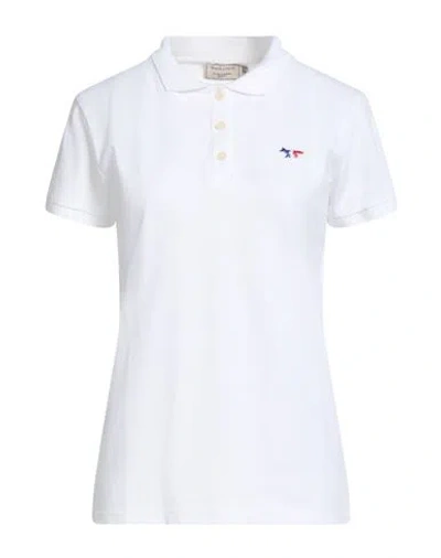Maison Kitsuné Woman Polo Shirt White Size L Cotton