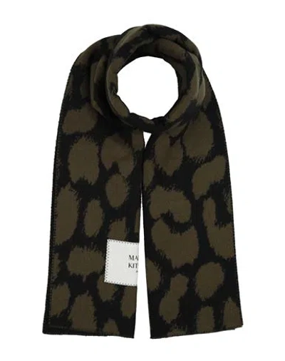 Maison Kitsuné Woman Scarf Military Green Size - Virgin Wool, Polyamide