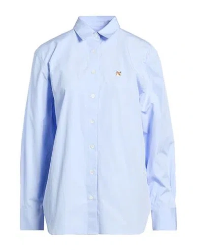 Maison Kitsuné Woman Shirt Light Blue Size 12 Cotton