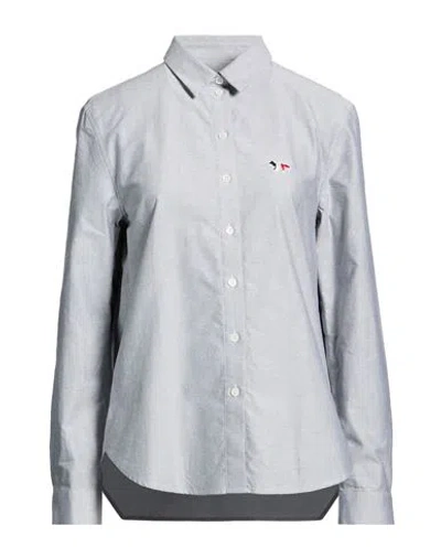 Maison Kitsuné Woman Shirt Light Grey Size 8 Cotton In Gray