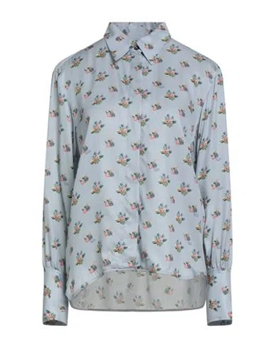 Maison Kitsuné Woman Shirt Sky Blue Size 4 Viscose In Multi