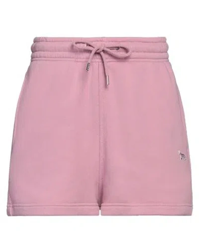 MAISON KITSUNÉ MAISON KITSUNÉ WOMAN SHORTS & BERMUDA SHORTS ANTIQUE ROSE SIZE L COTTON