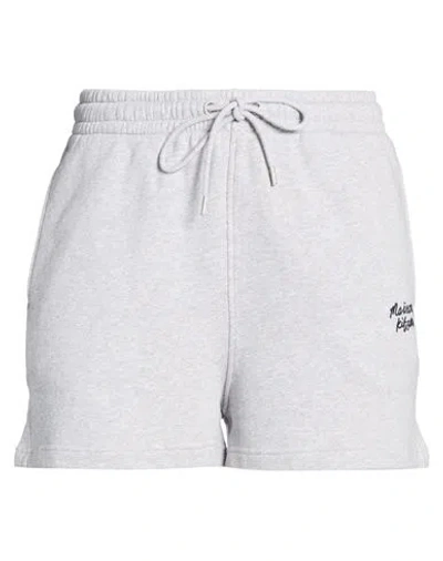 Maison Kitsuné Woman Shorts & Bermuda Shorts Grey Size L Cotton In Gray