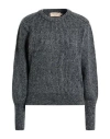 Maison Kitsuné Woman Sweater Charcoal Size S Wool, Mohair Wool, Nitrile In Gray