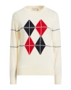 Maison Kitsuné Woman Sweater Ivory Size M Wool, Viscose In Multi